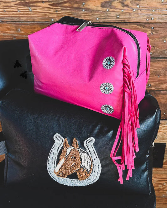 Pistol Packin Cosmetic Bag-Pink